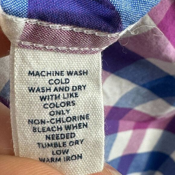 Bonobos Standard Fit Shirt Men's Large Blue Purple Check Button Down Long Sleeve - Picture 8 of 11